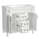 Contemporary White Bathroom Vanity Set With Storage, 36" (HBG74312) - HBG