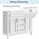 Contemporary White Bathroom Vanity Set With Storage, 36" (HBG74312) - HBG