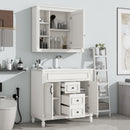 Contemporary White Bathroom Vanity Set With Storage, 36" (HBG74312) - HBG