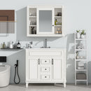 Contemporary White Bathroom Vanity Set With Storage, 36" (HBG74312) - HBG