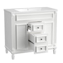 Contemporary White Bathroom Vanity Set With Storage, 36" (HBG74312) - HBG