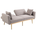 COOLMORE Modern Gray Teddy Velvet Loveseat Sofa With Metal Feet, 64" (97428316) - HBG