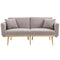 COOLMORE Modern Gray Teddy Velvet Loveseat Sofa With Metal Feet, 64" (97428316) - HBG