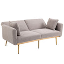 COOLMORE Modern Gray Teddy Velvet Loveseat Sofa With Metal Feet, 64" (97428316) - HBG