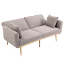 COOLMORE Modern Gray Teddy Velvet Loveseat Sofa With Metal Feet, 64" (97428316) - HBG