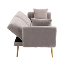 COOLMORE Modern Gray Teddy Velvet Loveseat Sofa With Metal Feet, 64" (97428316) - HBG