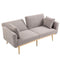 COOLMORE Modern Gray Teddy Velvet Loveseat Sofa With Metal Feet, 64" (97428316) - HBG