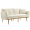 COOLMORE White Teddy Velvet Accent Loveseat Sofa With Metal Feet, 65" (97583614) - HBG