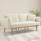 COOLMORE White Teddy Velvet Accent Loveseat Sofa With Metal Feet, 65" (97583614) - HBG