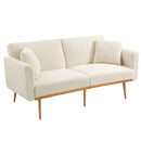 COOLMORE White Teddy Velvet Accent Loveseat Sofa With Metal Feet, 65" (97583614) - HBG