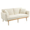 COOLMORE White Teddy Velvet Accent Loveseat Sofa With Metal Feet, 65" (97583614) - HBG