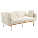 COOLMORE White Teddy Velvet Accent Loveseat Sofa With Metal Feet, 65" (97583614) - HBG