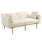 COOLMORE White Teddy Velvet Accent Loveseat Sofa With Metal Feet, 65" (97583614) - HBG