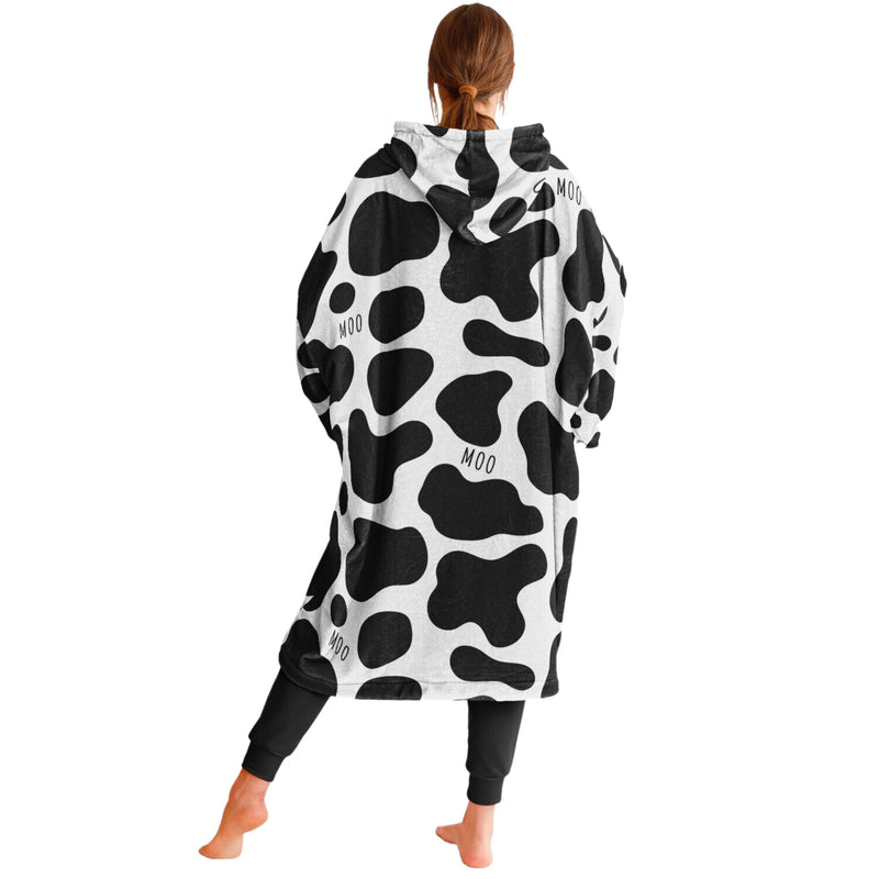 COW SLEEP HOODIE - Premium Soft Polyester Wearable Snug Hoodie Blanket With Plush Hood (4821780) - HBG