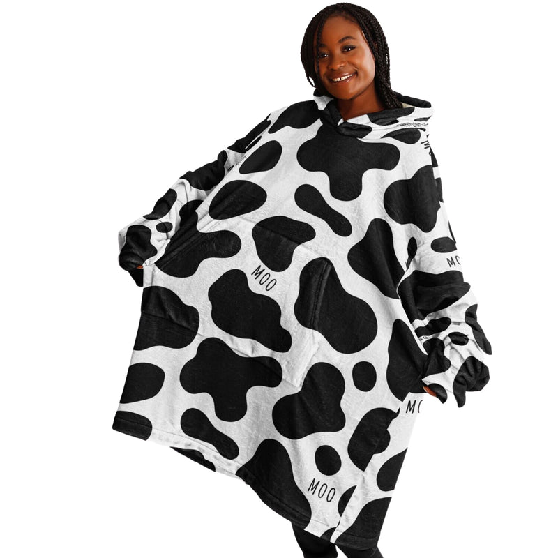 COW SLEEP HOODIE - Premium Soft Polyester Wearable Snug Hoodie Blanket With Plush Hood (4821780) - HBG