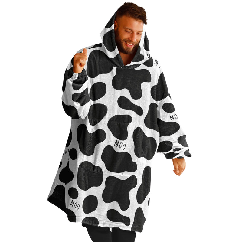 COW SLEEP HOODIE - Premium Soft Polyester Wearable Snug Hoodie Blanket With Plush Hood (4821780) - HBG