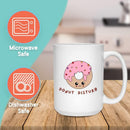 DONUT DISTURB REST MUG - Premium Large White Round BPA-Free Cute Ceramic Coffee Tea Mug With C-Handle, Features, Text View