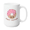 DONUT DISTURB REST MUG - Premium Large White Round BPA-Free Cute Ceramic Coffee Tea Mug With C-Handle, 15OZ Side View