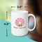 DONUT DISTURB REST MUG - Premium Large White Round BPA-Free Cute Ceramic Coffee Tea Mug With C-Handle, Measurement View