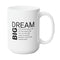 DREAM BIG GROWTH MUG - Premium Large White Round BPA-Free Cute Ceramic Coffee Tea Mug With C-Handle,  Side View