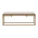 Elegant Button-Tufted Accent Bench With Sturdy Metal Base - Upholstered Seating (91738452) - HBG