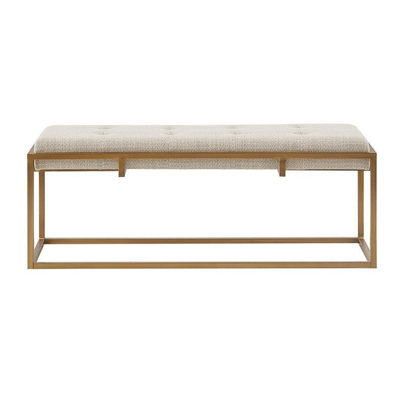 Elegant Button-Tufted Accent Bench With Sturdy Metal Base - Upholstered Seating (91738452) - HBG