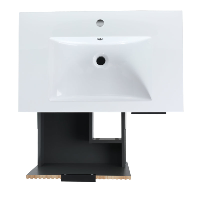 Elegant Freestanding Vanity With Resin Basin Sink, 30" (97513684) - HBG