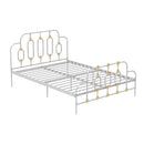 Elegant Full-Size Ola Metal White And Gold Bed Frame (HBG57184) - HBG