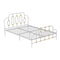 Elegant Full-Size Ola Metal White And Gold Bed Frame (HBG57184) - HBG