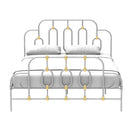 Elegant Full-Size Ola Metal White And Gold Bed Frame (HBG57184) - HBG