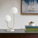 Elegant Modern Metal Frosted 2-Light Globe Desk Table Lamp (93648572) - HBG