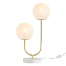 Elegant Modern Metal Frosted 2-Light Globe Desk Table Lamp (93648572) - HBG