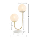 Elegant Modern Metal Frosted 2-Light Globe Desk Table Lamp (93648572) - HBG