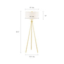 Elegant Modern Pacific Metal Home Tripod Floor Lamp With Glass Shade (96841273) - HBG