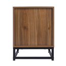 Elegant Natural Rattan 2-Drawer Side Table, Walnut (96382417) - HBG