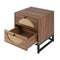 Elegant Natural Rattan 2-Drawer Side Table, Walnut (96382417) - HBG