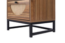 Elegant Natural Rattan 2-Drawer Side Table, Walnut (96382417) - HBG