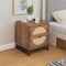 Elegant Natural Rattan 2-Drawer Side Table, Walnut (96382417) - HBG