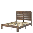 Elegant Queen Size Brown Solid Wood Platform Bed Frame (94713582) - HBG