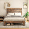 Elegant Queen Size Brown Solid Wood Platform Bed Frame (94713582) - HBG