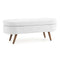 Elegant White Oval Ottoman Storage Bench With Rubber Wood Legs, 44" (93857142) - HBG