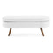 Elegant White Oval Ottoman Storage Bench With Rubber Wood Legs, 44" (93857142) - HBG