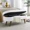 Elegant White Oval Ottoman Storage Bench With Rubber Wood Legs, 44" (93857142) - HBG