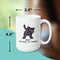 FELINE FUNNY MUG - Premium Large White Round BPA-Free Cute Ceramic Coffee Tea Mug With C-Handle, 15OZ Measurement View