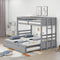 Gray Twin Over Full Bunk Bed With Trundle & Pull-Out Function (95716842) - HBG