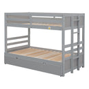 Gray Twin Over Full Bunk Bed With Trundle & Pull-Out Function (95716842) - HBG