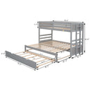 Gray Twin Over Full Bunk Bed With Trundle & Pull-Out Function (95716842) - HBG