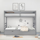 Gray Twin Over Full Bunk Bed With Trundle & Pull-Out Function (95716842) - HBG