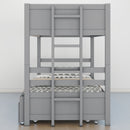 Gray Twin Over Full Bunk Bed With Trundle & Pull-Out Function (95716842) - HBG