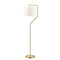 HAMPTON HILL Luxury Sleek Interior Modern Angular Arched Metal Floor Lamp (94536281) - HBG